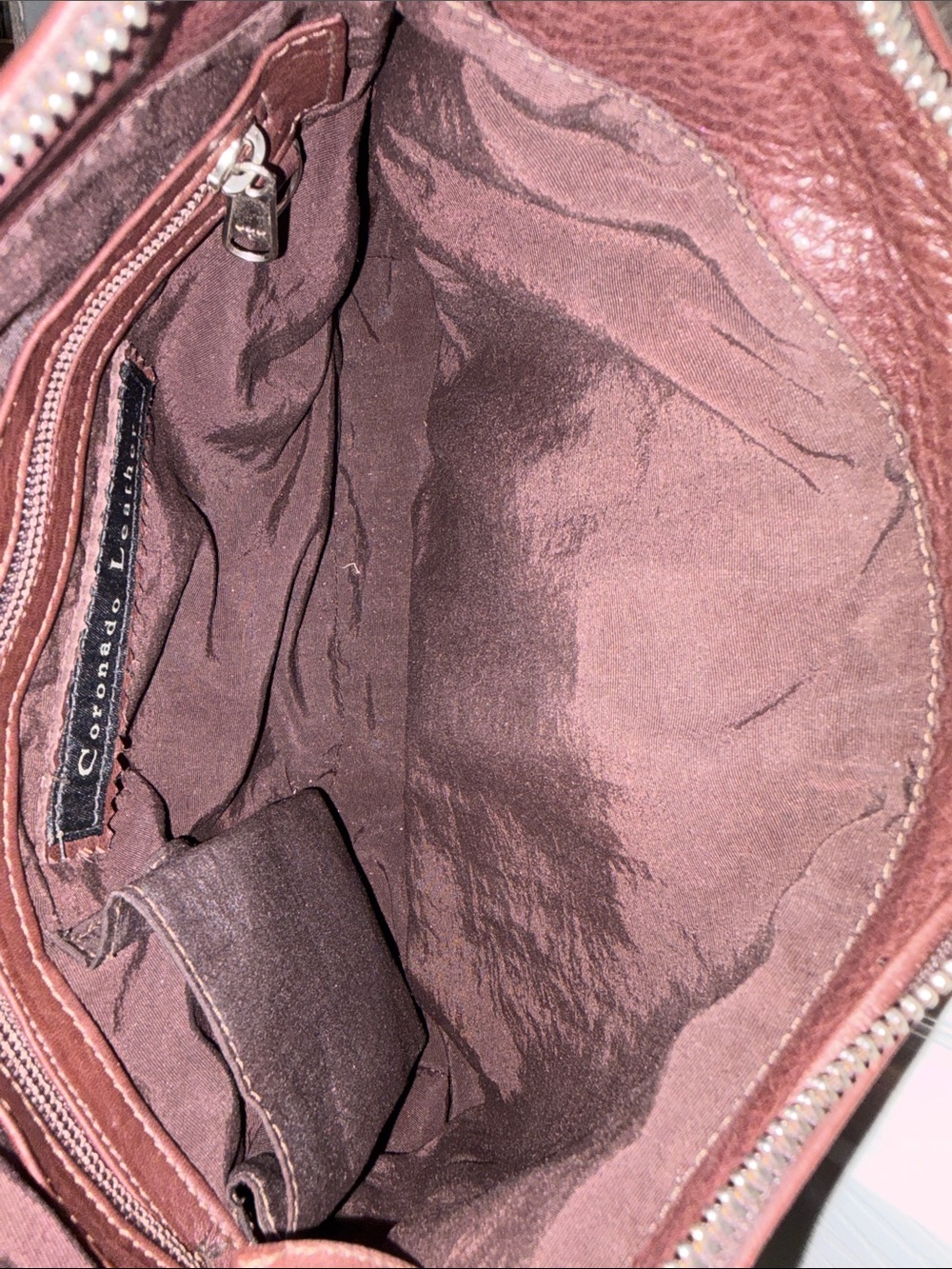 Coronado Leather Conceal Carry Shoulder Purse Brown Leather - Picture 8 of 11